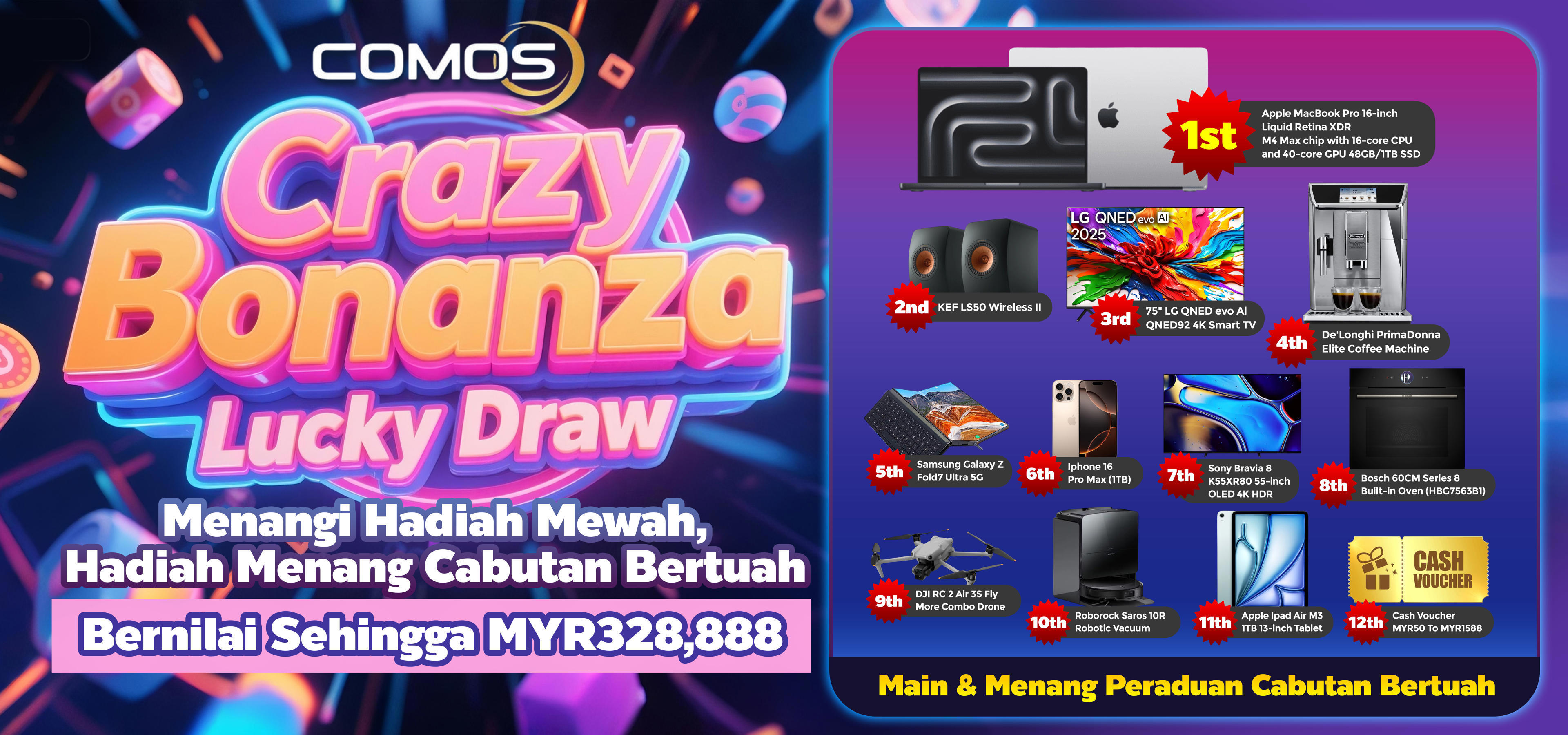 Comos9 Hadiah Menang Cabutan Bertuah